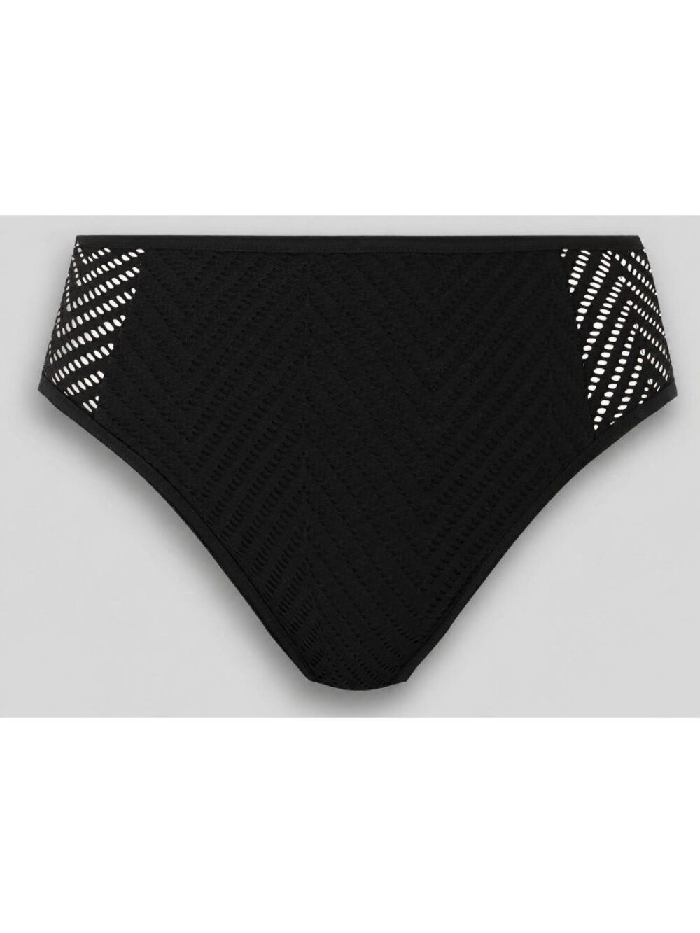 Freya Urban High Waist Bikini Bottom Black Night Swim Brief Women's Large NWT
